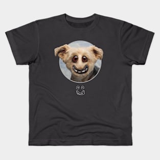 Dog Face / Grey Outline Design Kids T-Shirt